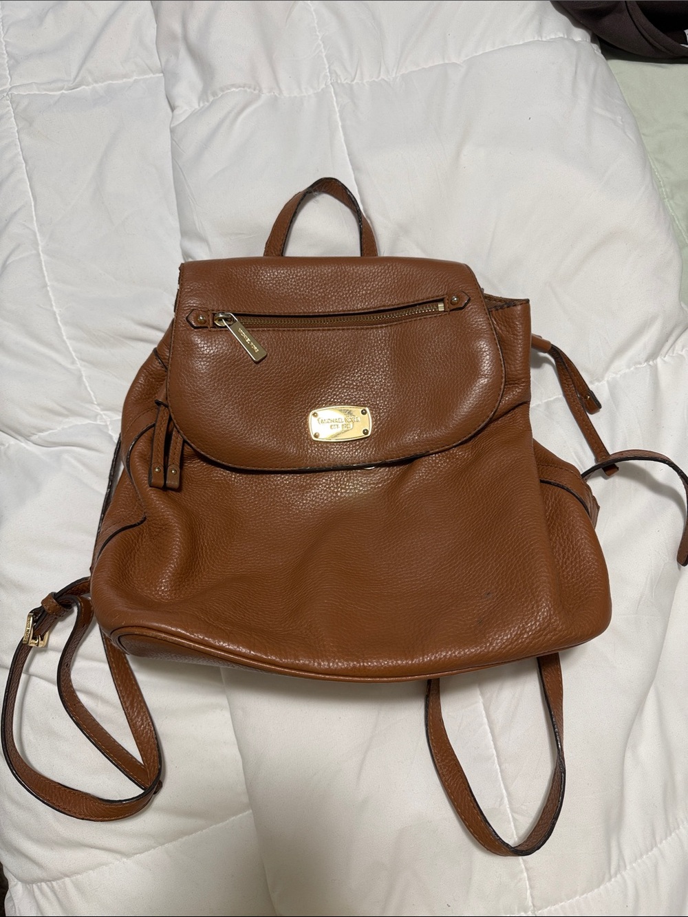Michael Kors Brown Leather Backpack